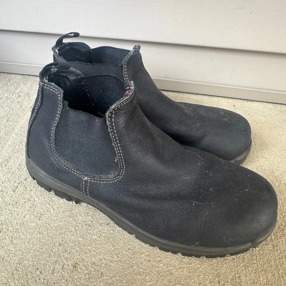 Avenger Work Boots Foreman Romeo A7111 Mens 9.5 Black Leather Slip On Chelsea